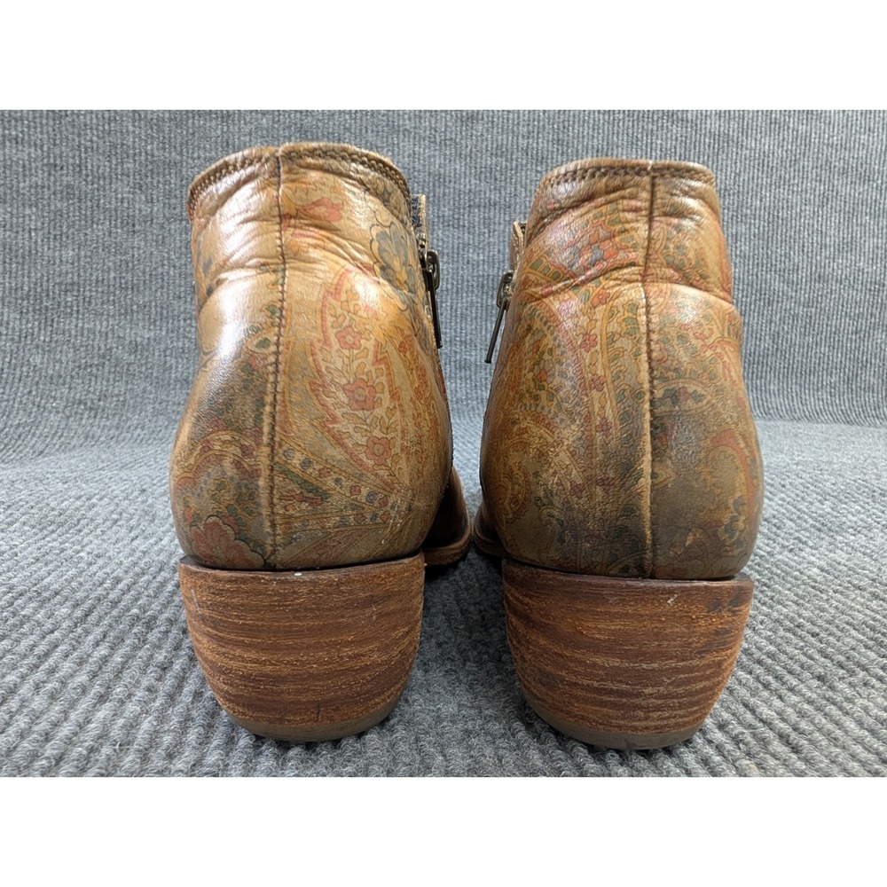Liberty Black Western Ankle Boots Womens 11 Tan Paisley Western Cowgirl‎ Boho - Picture 4 of 10